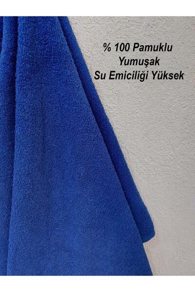 Mef Collection Royal Mavi Berber Havlusu Kuaför Havlusu Sporcu Havlusu Yüz Havlusu Baş Havlusu 50x90 Cm 3 Adet
