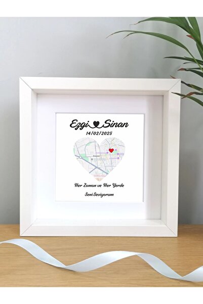 imzatasarım Sevgiliye Özel Hediye Derinlikli  Adresli Çerçeve Eş Dost Nişan D...