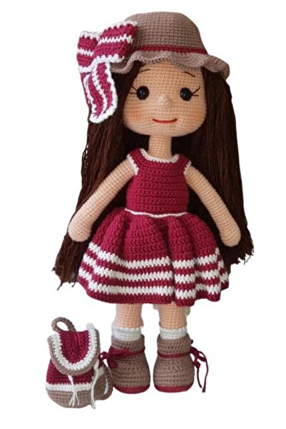 OYUNCAKPARK Şapkalı Güzel Bebek Amigurumi Organik Oyuncak