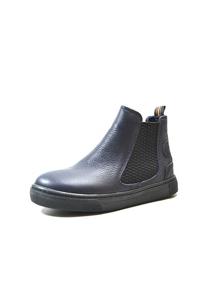 Onlo Ayakkabı Onlo Shoes R.246-1 Γνήσιο δέρμα Nubuck Σκούρο Navy Blue με φερμουάρ και γούνα Ορθοπεδικές μπότες για αγόρια
