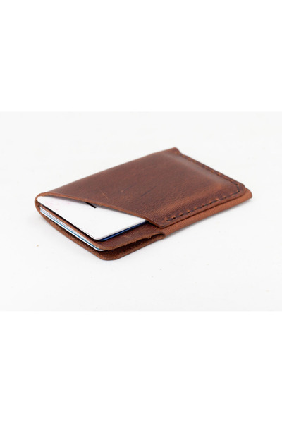 alpnilaksesuar Genuine Leather Mini Card Holder Handmade Alpnilaksesuar