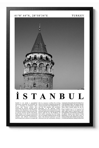 Taranist Αφίσα Istanbul Poster Black White City