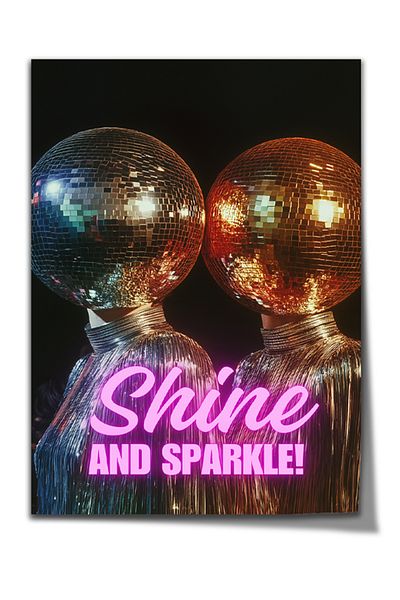 Taranist Poster Disco Ball Disco Head