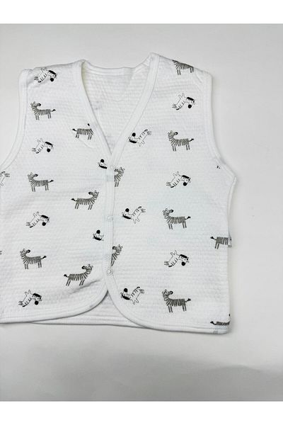 EM&FA TEKSTİL Vestă pentru copii 100% bumbac cu model zebră
