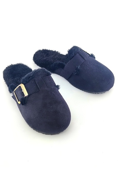 Bİ AYAKKABI نعال نسائية شتوية من الجلد السويدي، نعل داخلي مريح من القطيفة، إب...