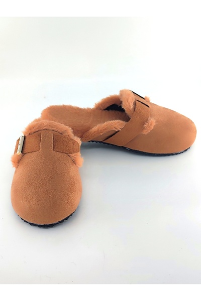 Bİ AYAKKABI Women's Winter Suede Inside Plush Comfortable Sole Buckle Home, Misapphire and Dower Slippers