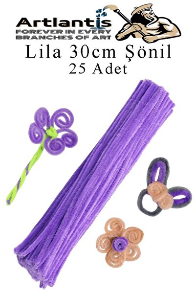 Artlantis Şönil 30 cm 25 li 1 Paket Renkli Tüylü Tel Okul Öncesi Anasınıfı Kr...