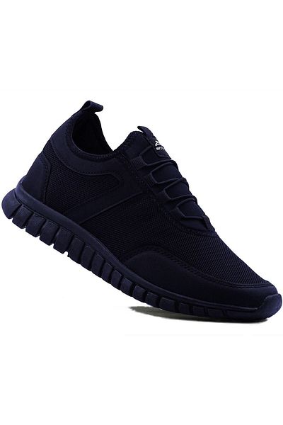 SadiasSpyder Navy Blue - Men's Laceless Comfortable Stretch Casual Shoes