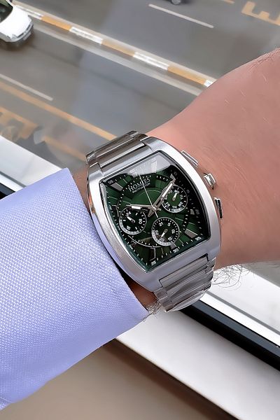 Homies Full Function Square Men Wristwatch 3 Atm Waterproof Silver Color Steel Band+Bracelet Ghme2017C3