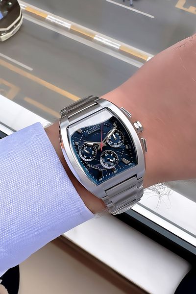 Homies Full Function Square Men Wristwatch 3 Atm Waterproof Silver Color Steel Band+Bracelet Ghme2017C1