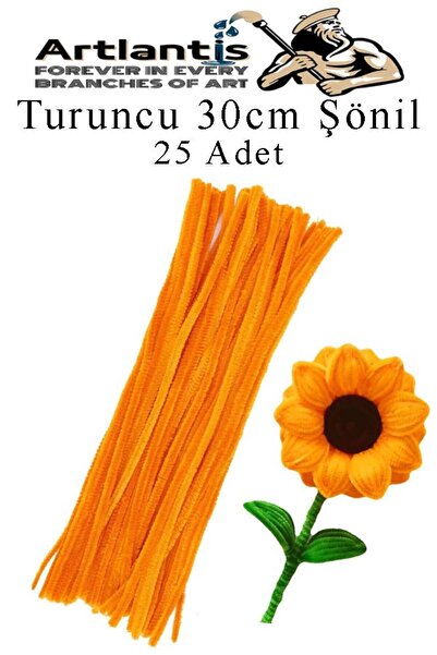 Artlantis Şönil 30 cm 25 li 1 Paket Renkli Tüylü Tel Okul Öncesi Anasınıfı Kr...