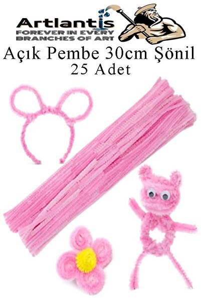 Artlantis Şönil 30 cm 25 li 1 Paket Renkli Tüylü Tel Okul Öncesi Anasınıfı Kr...