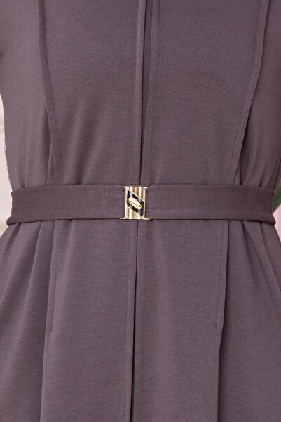 Sevitli Φόρεμα με πιέτες σε ανθρακί χρώμα