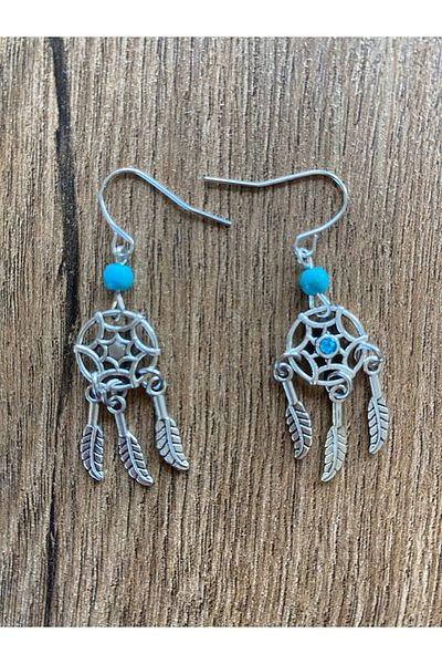 Store عزر نمط الأزرق الخرز البوهيمي المرأة الأقراط
