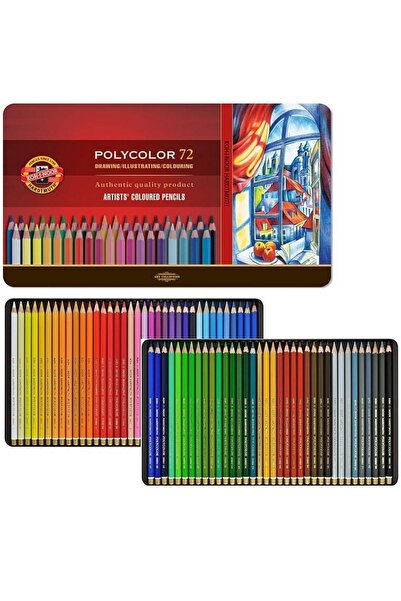 Genel Markalar Polycolor Artist Kuru Boya Kalemi Seti 72 Renk Metal Kutu