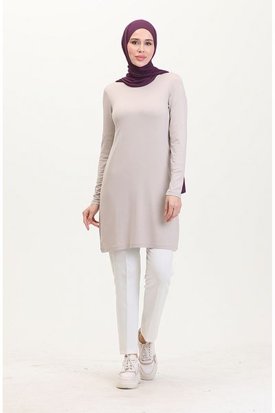 sefamerve Μακρύ τουνίκ Mink Viscose - 10345-10