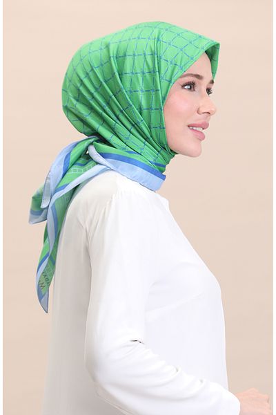sefamerve Μαλακό βαμβακερό κασκόλ Green Saks - 19091-23