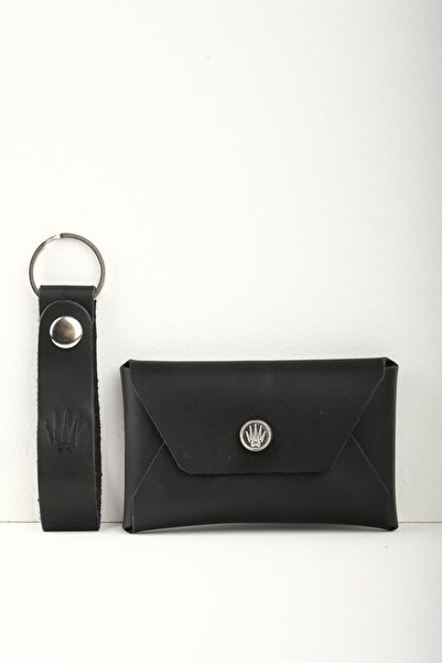 WATCHOFROYAL Genuine Leather Buttero Black Gift Set - Wallet and Keychain