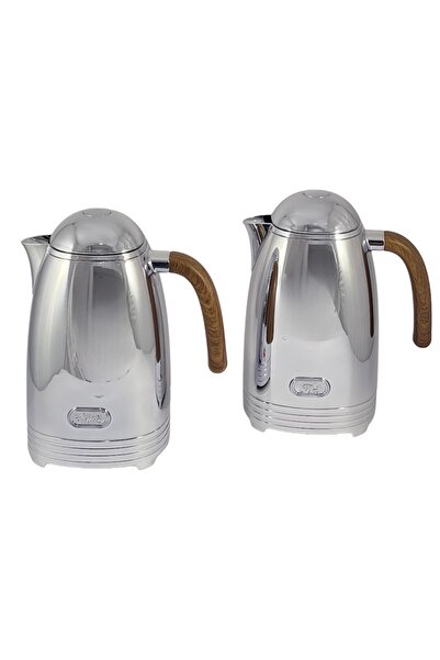 AVCI HOME MAKER طقم قارورة مكون من قطعتين سعة 1 لتر و1 لتر - فضي