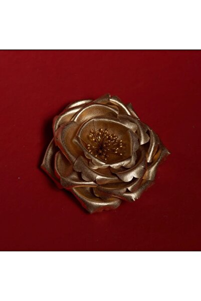 Rose Lame Gül Broş Yaka Çiçeği Abiye Aksesuarı Toka Boyun Aksesuarı