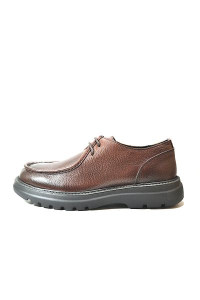 Onlo Ayakkabı Onlo Shoes Mn.1094 Γνήσιο δέρμα Καφέ Δεμένο Χοντρό Σόλα Casual Ανδρικά Παπούτσια