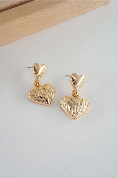 By Zeyna Aksesuar Women's Special Design Heart Figured Earrings