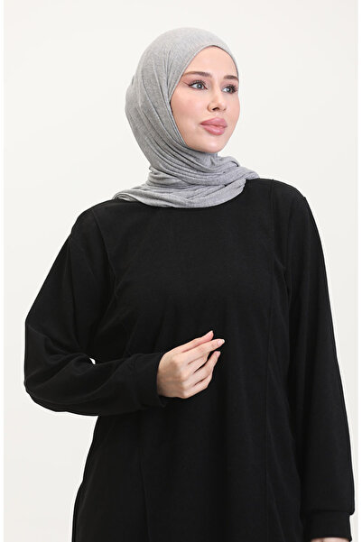 sefamerve Μαύρο Astana Υφασμάτινο Σετ χιτώνα και παντελόνι - 0551-01