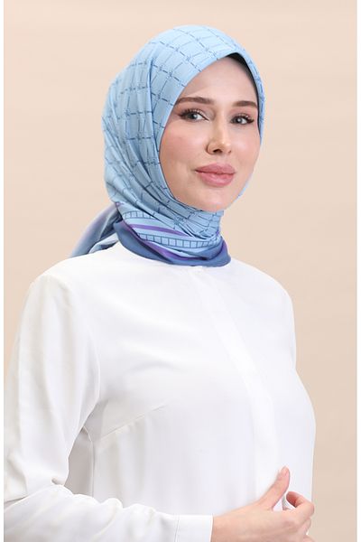sefamerve 19091-05 Indigo Jeans Μπλε μαλακό βαμβακερό κασκόλ