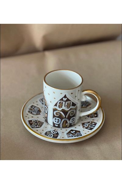 Store كوب قهوة تركي بتصميم خاص مرسومة يدويًا