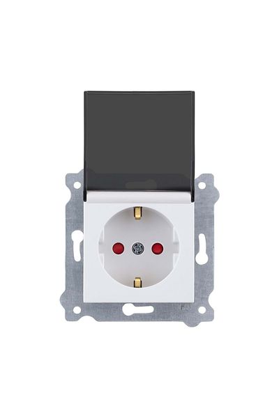 REWEL Exen Karell White Covered Child Proof Grounded Socket (Excluding Frame) 290- 000103 -240 321067