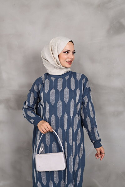 MODA Ασημένιο πλεκτό τουνίκ