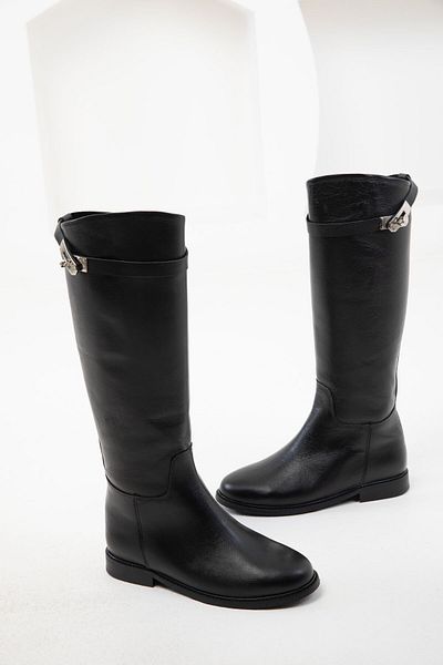 SOHO Schwarze Damenstiefel aus echtem Leder – 20135