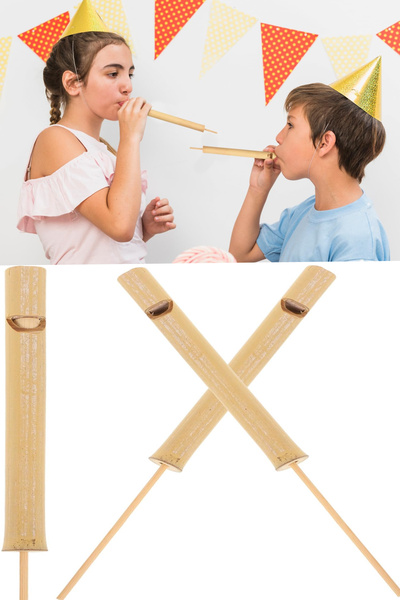 Hyd 20 Adet Oyuncak Bambu Kuş Dili Düdük Karne Doğum Günü Hediyesi Flüt