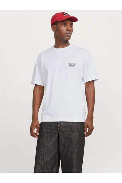 Jack & Jones Joraustin Ecru Font Tee Ss C.N Styd Aw24 - 12277896