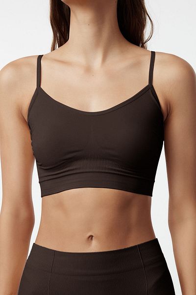 Trendyol Collection Tmavě hnědá bezešvá struna Bustier - Thmaw21Bs0002