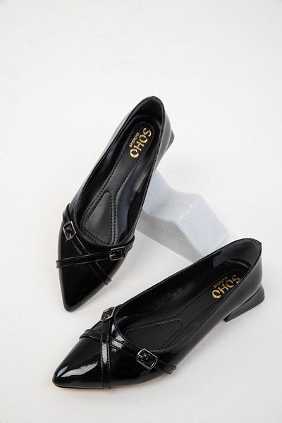 SOHO Patent Leather Black Women's Classic Heeled Shoes - 20128