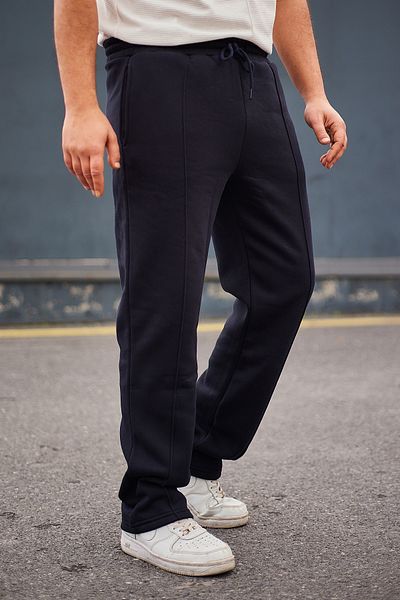 Trendyol Collection Marineblaue Jogginghose mit detaillierten Nähten und normalem Schnitt - TMNAW25EA00005