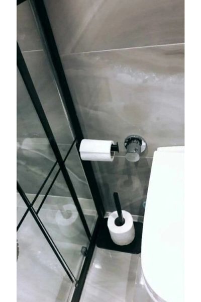 RENKYAPI Στιβαρό μαύρο ειδικό σχέδιο - θήκη χαρτιού μπάνιου, με αποθήκευση και χωρίς ανατροπή