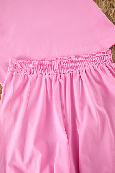 Trendyol Curve Pink Crew Neck Knitted Pajamas Set Tbbss22Pt0567