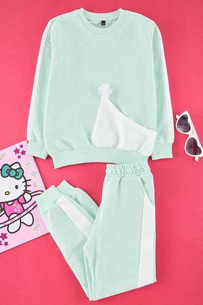 TRENDYOLKIDS Menta hímzett / hímzett kötött alsó-felső készlet TKDAW25AU00158