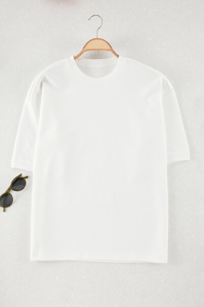 Trendyol Collection Thick Premium White Boxy T-Shirt - Tmnss25Ts00080