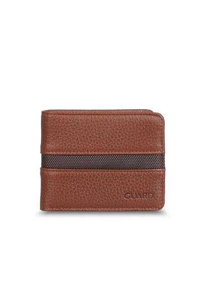 GUARD Tan Sport Striped Leather Men's Wallet
