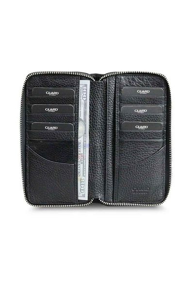 GUARD Black Zippered Portfolio Wallet - GRD2403XW22340