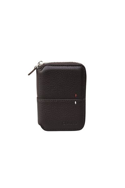 GUARD Zippered Brown Leather Wallet