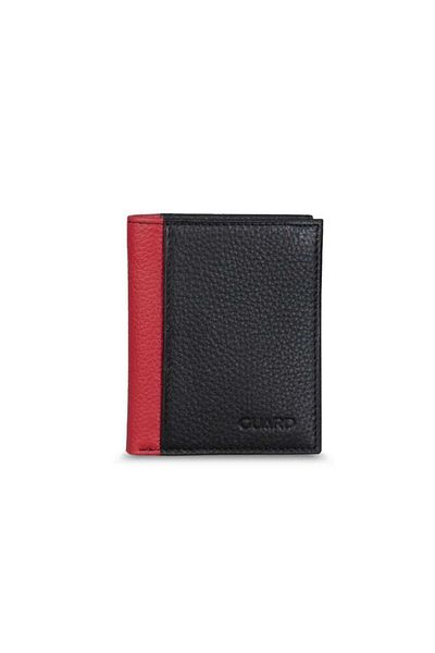 GUARD Black/Red Mini Leather Men's Wallet