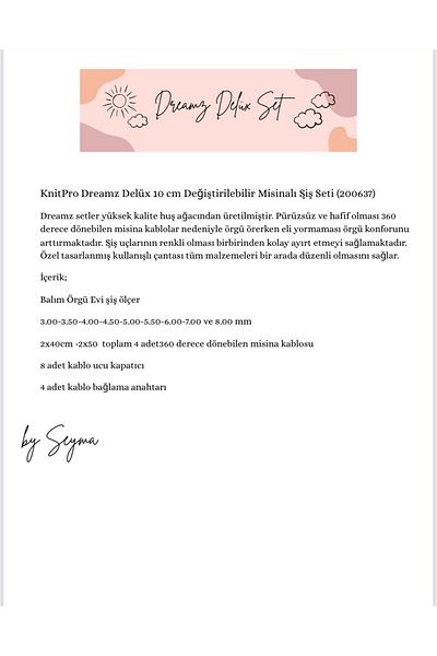 BALIM ÖRGÜ EVİ Knitpro Dreamz Starter - 13 cm Replaceable Skewers Set ( 200632 )