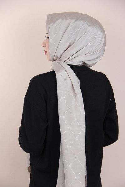 PİRAMİT Dark Beige Pyramid Monogram Shawl