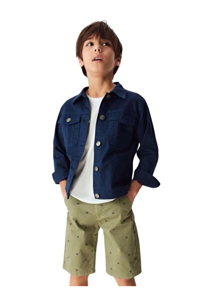 NK Хлопчача бавовняна куртка з кишенями та м'якими деталями для міжсезоння