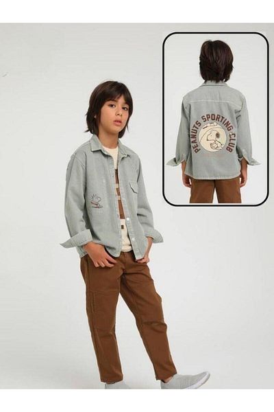 Zekids Boy's Green Back Printed Jacket