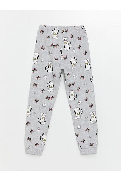 LC Waikiki Lila Crew Neck Printed Long Sleeve Girls Pajama Set